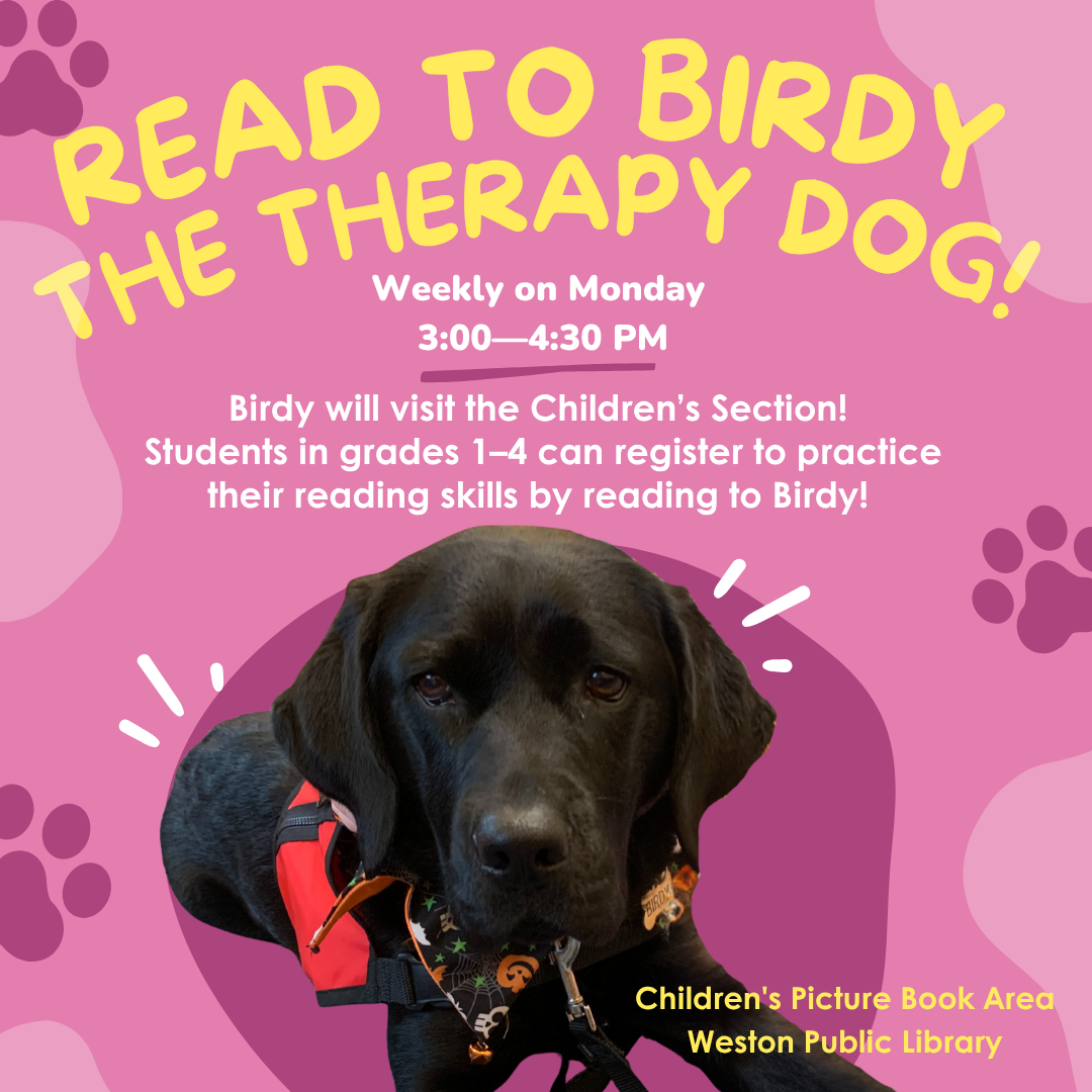 Read to Birdy the Therapy Dog