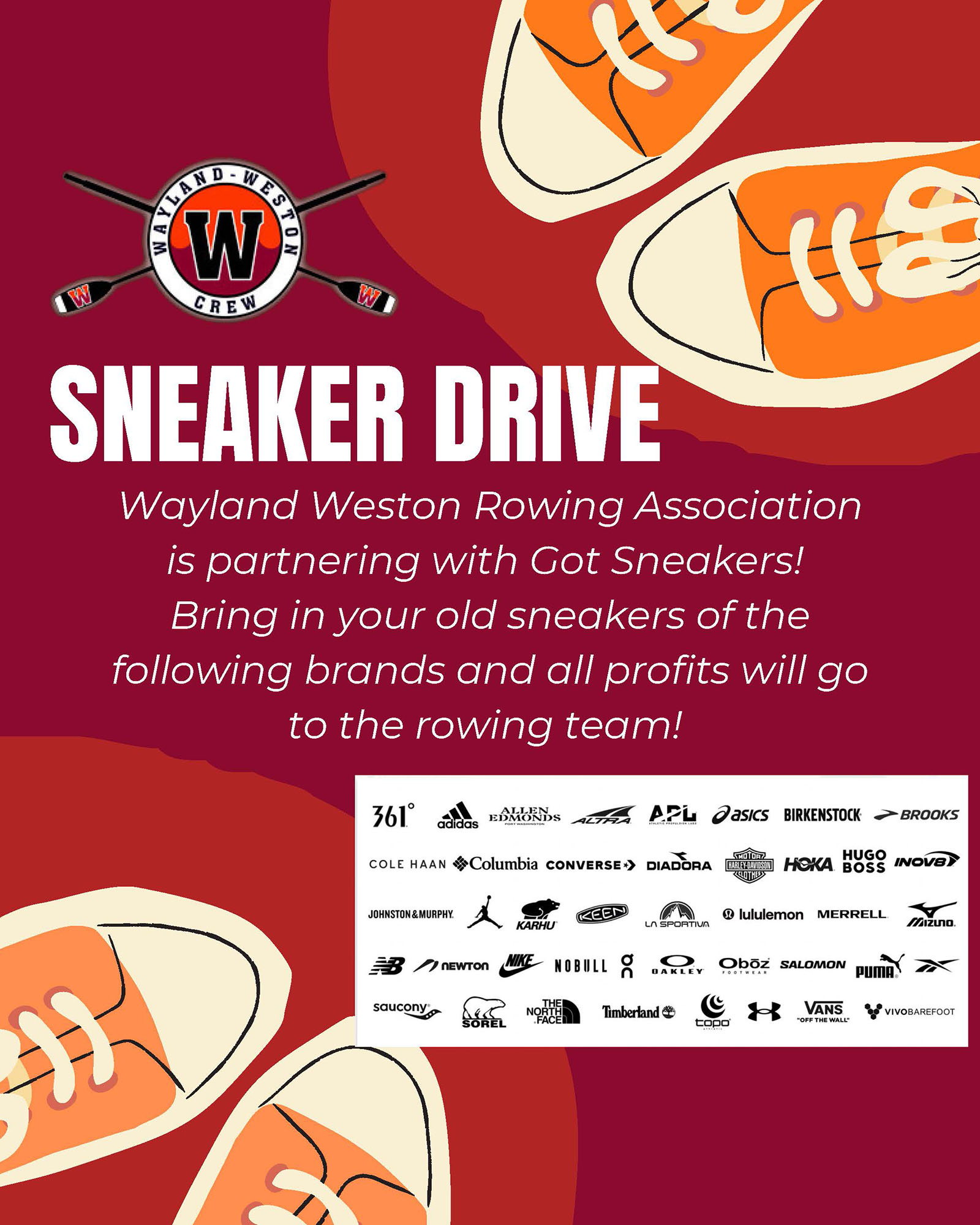 Wayland-Weston Crew Team Sneaker Drive